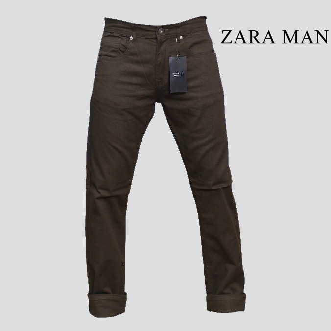 Zara Man Dark Green Swag Slim Fit Jeans 