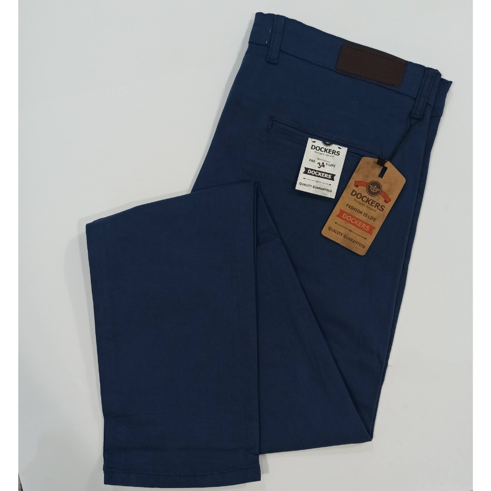 Sojanya (Since 1958) Men's Cotton Blend Khaki Woven Design Casual Trousers