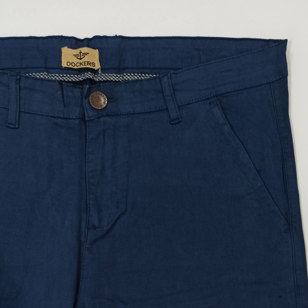 Dockers Blue Slim Fit Office Semi Formal Cotton Jeans - House Of Calibre