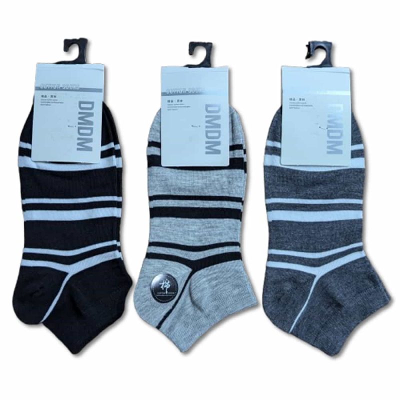 Export Quality Pure Cotton Soft & Anti Sweat Men Ankle Socks Pack of 3